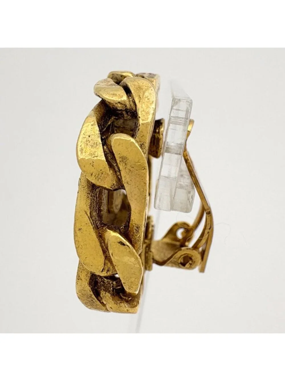 Chanel Earrings CC Logo Rhinestone Gold